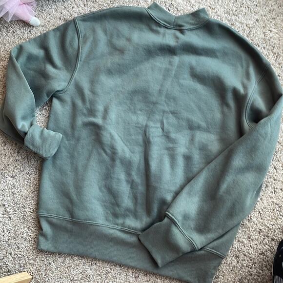 DISNEY MINNIE MOUSE Khaki Green Vintage Mock Neck Sweatshirt Size Small - Picture 4 of 4